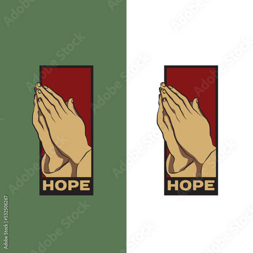 hand illustration praying begging
