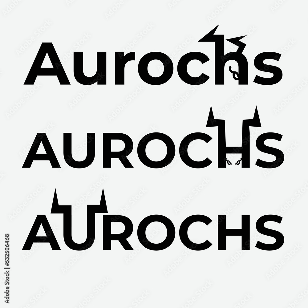 Aurochs Logo Illustration Aurochs, Simple flat vector sign, logo, symbol, print art illustration design. Logotype Aurochs Logo Illustration Aurochs, Simple flat vector sign, logo, symbol, print art illustration design. Logotype