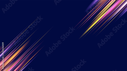 Modern abstract high-speed light effect. Abstract background with curved beams of light. Technology futuristic dynamic motion. Movement pattern for banner or poster design background concept.