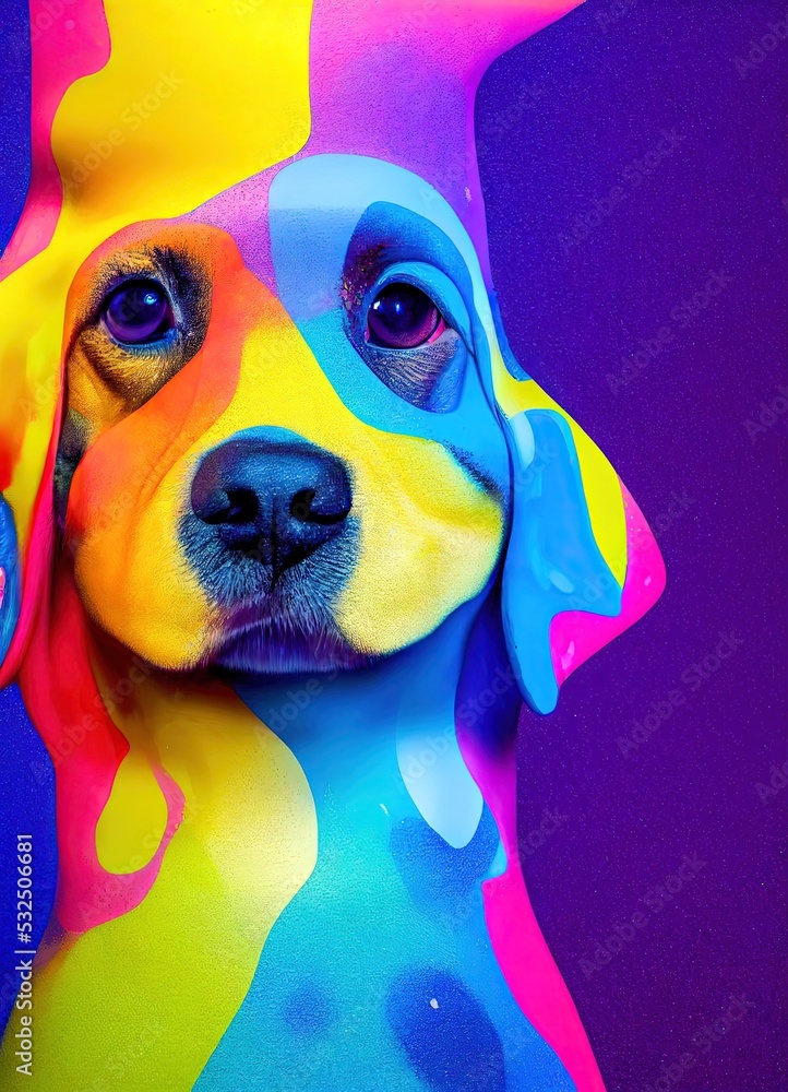 Artistic dog - obrazy, fototapety, plakaty 
