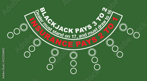 Black Jack Green Tabletop, casino table game