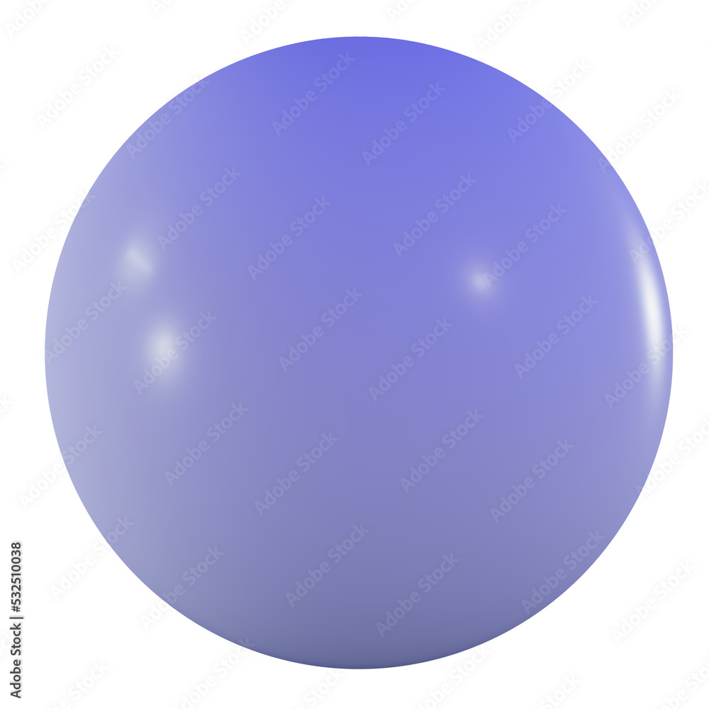 3d circle sphere shape render in smooth gradient purple color. Geometric png element