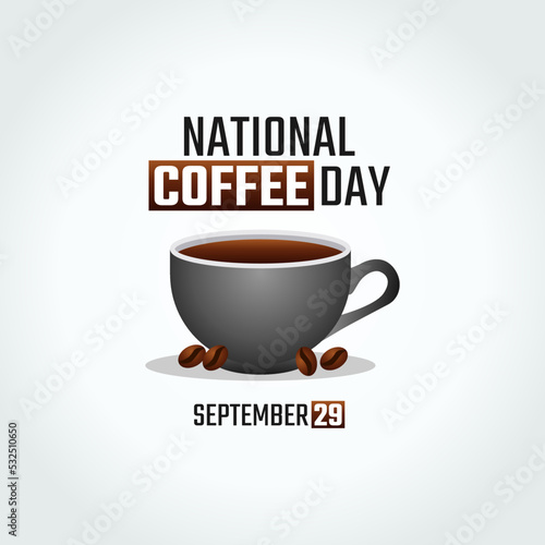 vector graphic of national coffee day good for national coffee day celebration. flat design. flyer design.flat illustration.