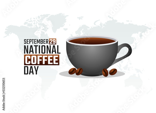 vector graphic of national coffee day good for national coffee day celebration. flat design. flyer design.flat illustration.