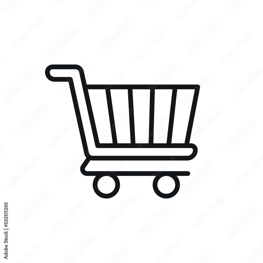 Cart linear icon. Shopping. Thin line customizable illustration. Contour symbol. Vector isolated outline drawing. Editable stroke Cart linear icon. Shopping. Thin line customizable illustration. Contour symbol. Vector isolated outline drawing. Editable stroke