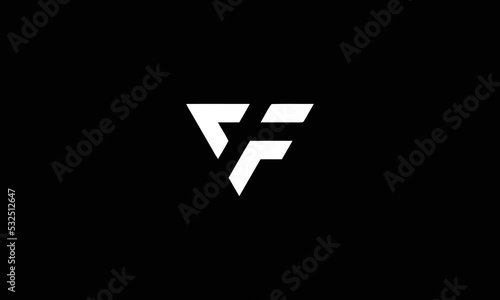 Creative Minimalist Letter CF Logo Design. Minimal VF Icon 