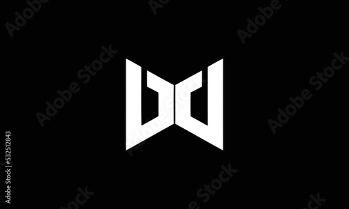 BD initial based letter icon logo Unique modern creative elegant geometric fashion brands black and white color