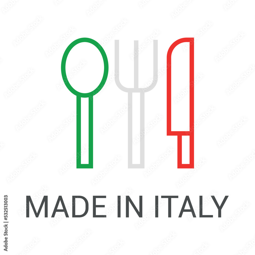 Made in Italy. Italian logo and sticker.

