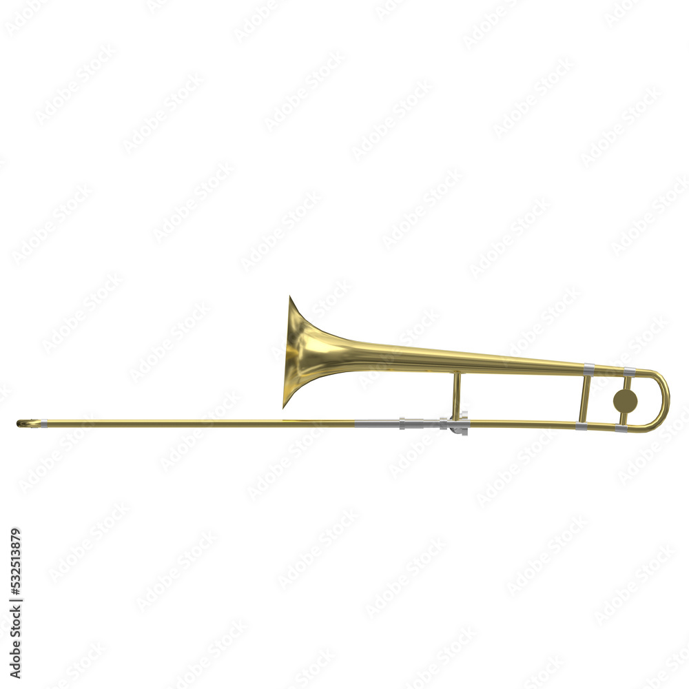 3d rendering illustration of a trombone 3d rendering illustration of a trombone