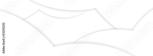 Abstract white background design with curve layers and shadow pattern. Vector papercut style template for business banner or formal invitation.