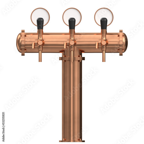 3d rendering illustration of a tripel beer tap photo