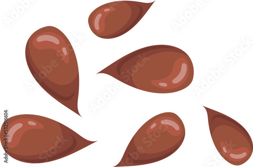 Flax seeds. Superfood cartoon icon. Vegan product