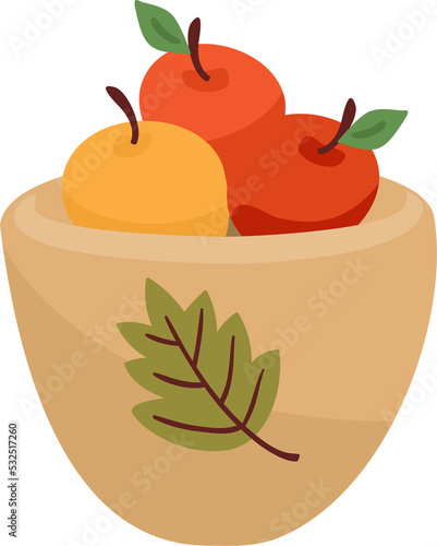 Vase with apples. Illustration.