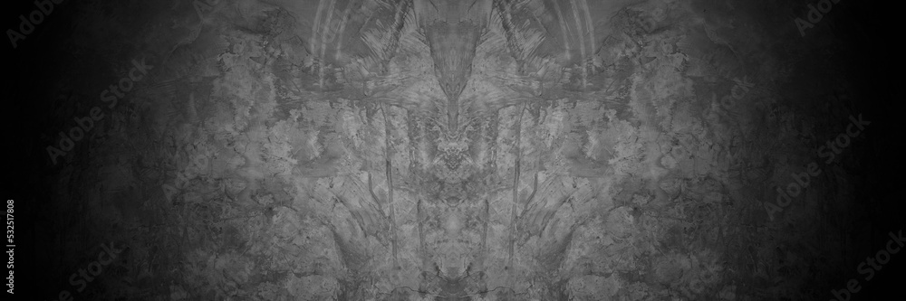 Naklejka premium Old wall texture cement dark black gray background abstract grey color design are light with white gradient background.