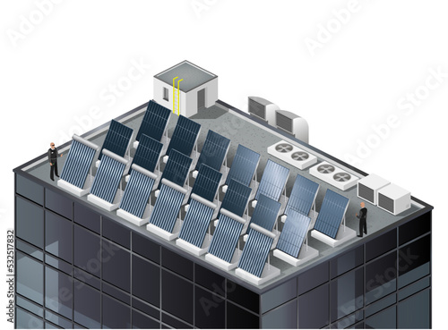 Solar panels on the roof
