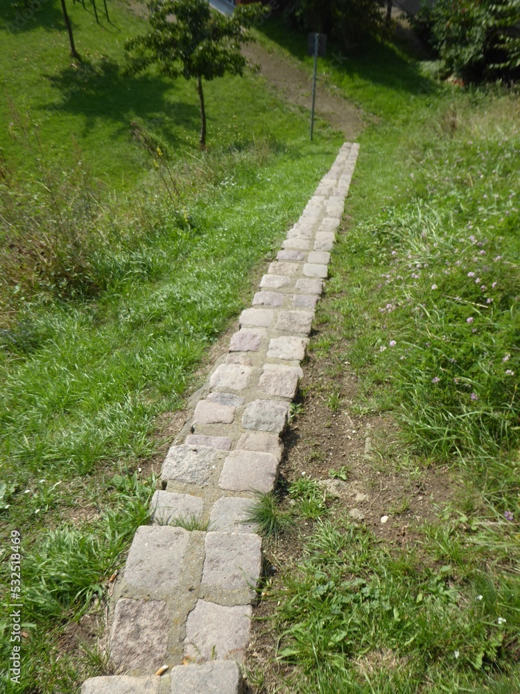 Foot path to Wesenberg Castle, Mecklenburg-Western Pomerania, Germany Foot path to Wesenberg Castle, Mecklenburg-Western Pomerania, Germany