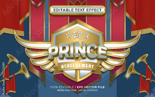 Editable Prince Text Effect with Winged Emblem