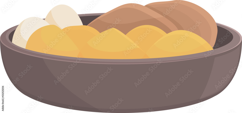 Egg food menu icon cartoon vector. Japan plate. Tempura ramen Egg food menu icon cartoon vector. Japan plate. Tempura ramen