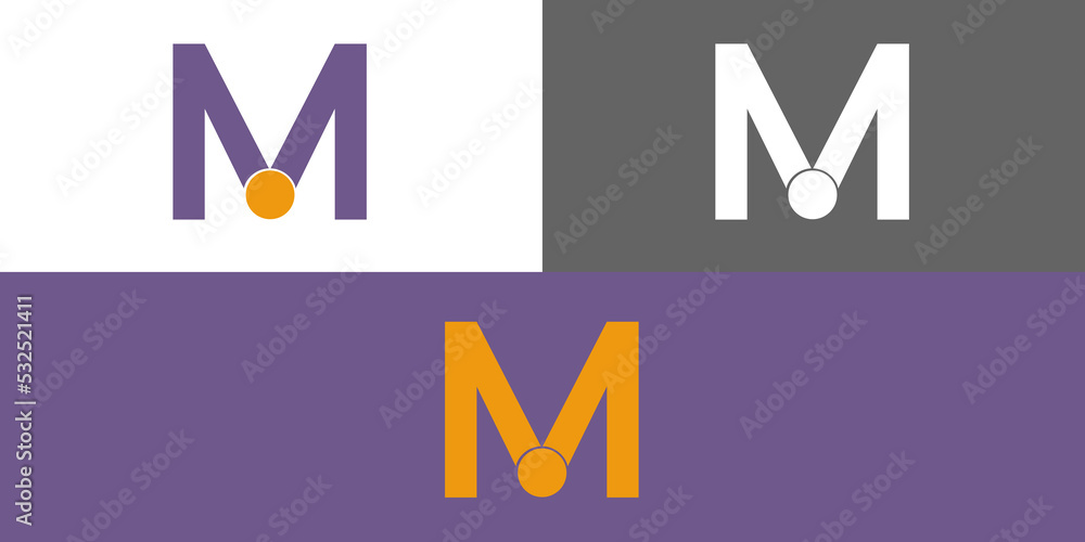 Modern linear M letter logo Modern linear M letter logo