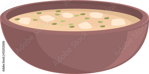 Mushroom soup icon cartoon vector. Asian plate. Cook sushi