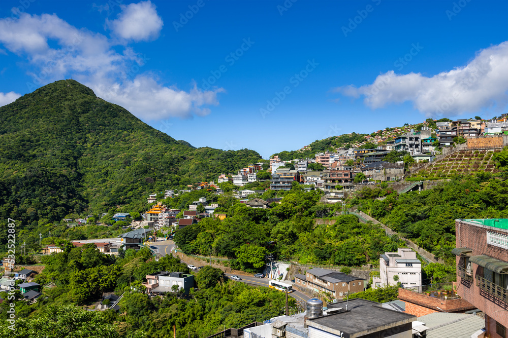 Jiufen village on the mountain in Taiwan