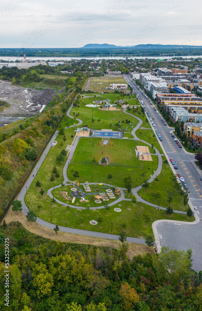 Aerial view of Montreal East, Canada