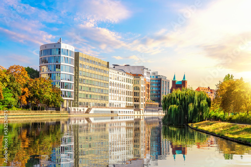 Obraz na płótnie Classic German buildings on the bank of the river Spree of Berlin, Germany w salonie
