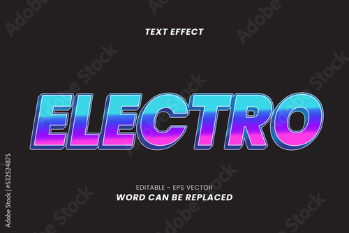 Editable Text Effects - Modern Themed Black Background with Electro Words