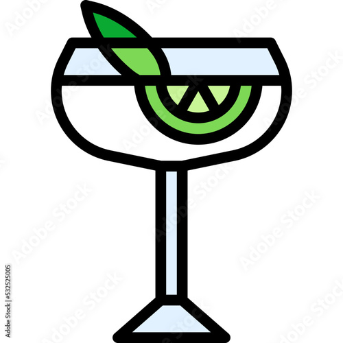 Sage Gimlet Cocktail icon, Alcoholic mixed drink vector