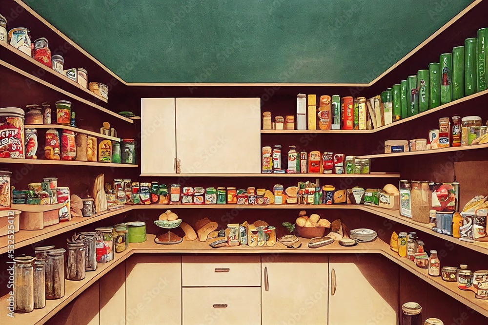 full kitchen pantry illustration