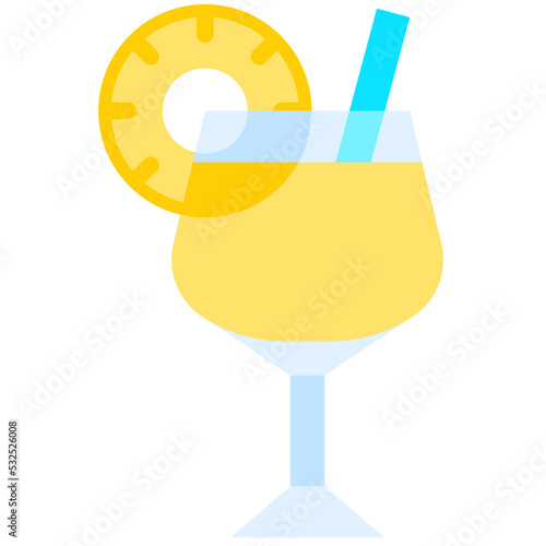Chi Chi Cocktail icon, Alcoholic mixed drink vector