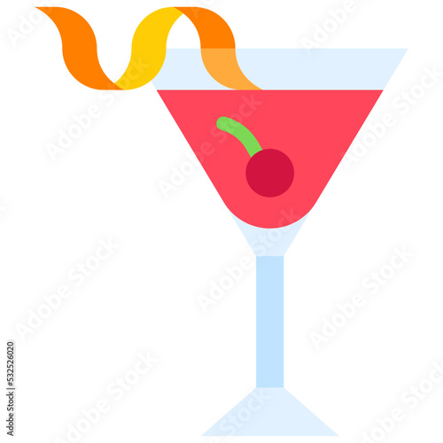 Cosmopolitan Cocktail icon, Alcoholic mixed drink vector