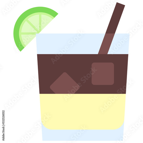 Dark And Stormy Cocktail icon, Alcoholic mixed drink vector
