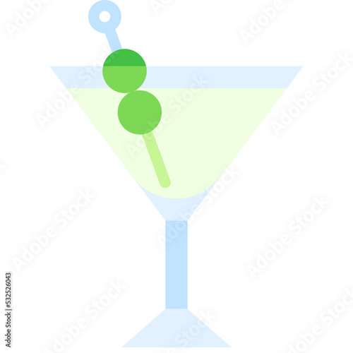 Dry Martini Cocktail icon, Alcoholic mixed drink vector