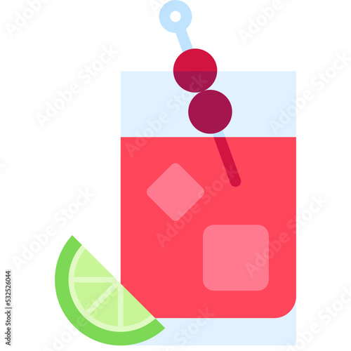 Dirty Shirley Cocktail icon, Alcoholic mixed drink vector