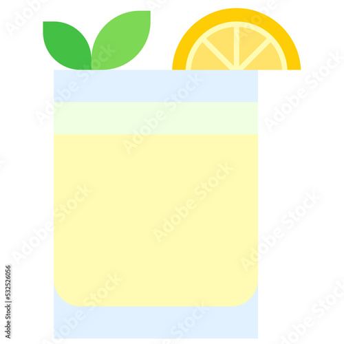 Gin fizz Cocktail icon, Alcoholic mixed drink vector