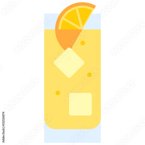 Highball Cocktail icon, Alcoholic mixed drink vector
