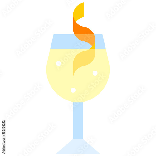 Spritzer Cocktail icon, Alcoholic mixed drink vector