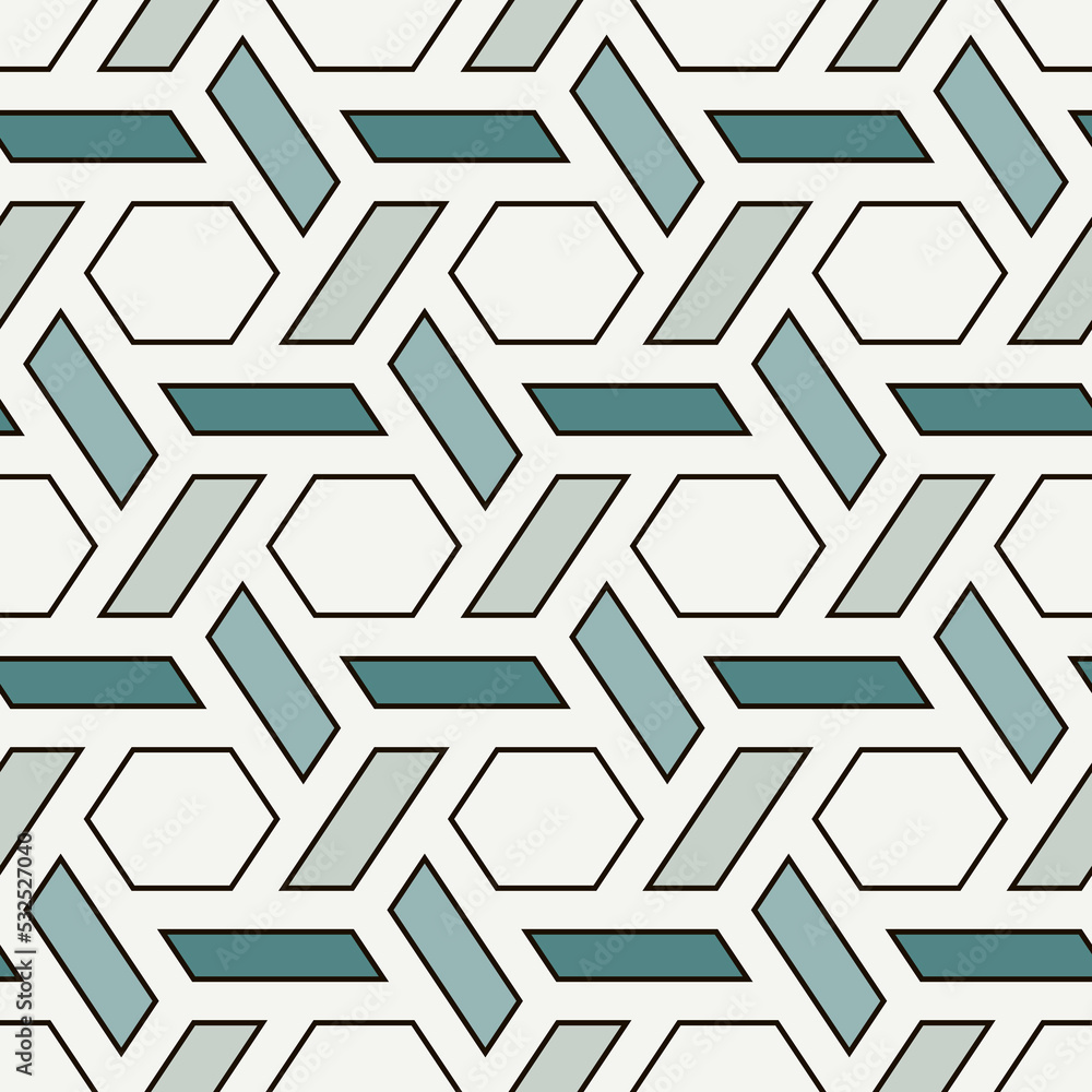 Hexagonal seamless pattern. Mosaic tiles. Honeycomb surface print. Wicker background. Flooring image. Geometric abstract. Vector ornament. Digital paper. Modern geometrical wallpaper. Hexagonal seamless pattern. Mosaic tiles. Honeycomb surface print. Wicker background. Flooring image. Geometric abstract. Vector ornament. Digital paper. Modern geometrical wallpaper.