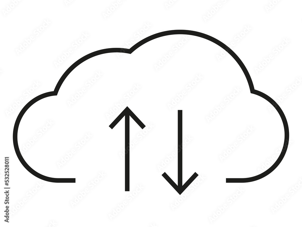 Cloud storage icon, flat design element. Outlined black stroke. Isolated png illustration, transparent background. Asset for overlay, montage, collage. Business, technology concept. Cloud storage icon, flat design element. Outlined black stroke. Isolated png illustration, transparent background. Asset for overlay, montage, collage. Business, technology concept.