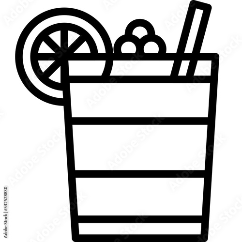 Bramble Cocktail icon, Alcoholic mixed drink vector
