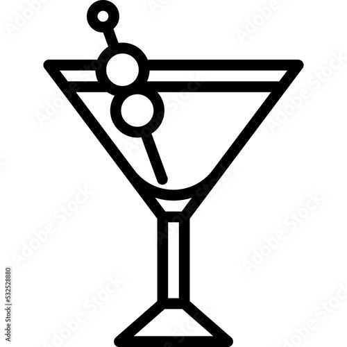 Dry Martini Cocktail icon, Alcoholic mixed drink vector