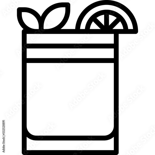 Gin fizz Cocktail icon, Alcoholic mixed drink vector