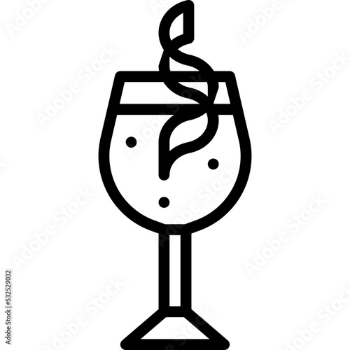 Spritzer Cocktail icon, Alcoholic mixed drink vector