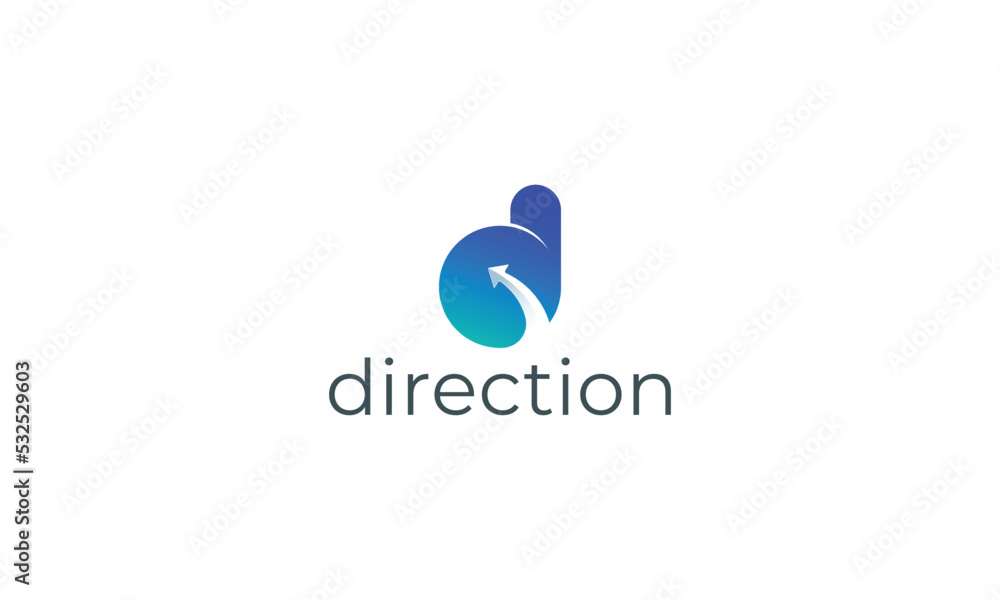 Letter d technological arrow motion and direction logo Letter d technological arrow motion and direction logo