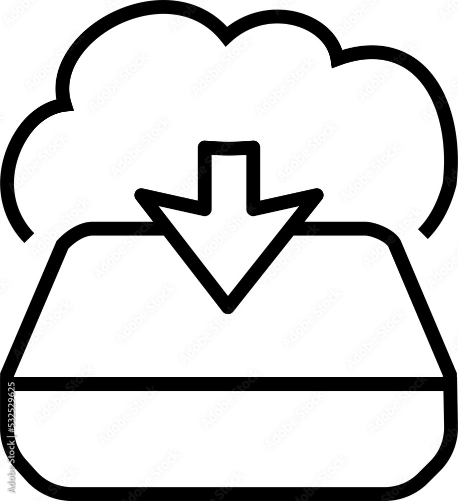 Isolated icon of a hard disk with upload and download from the cloud. Concept of cloud computing and computer storage Isolated icon of a hard disk with upload and download from the cloud. Concept of cloud computing and computer storage