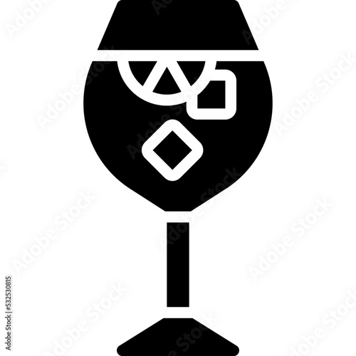 Spritz cocktail icon, Alcoholic mixed drink vector