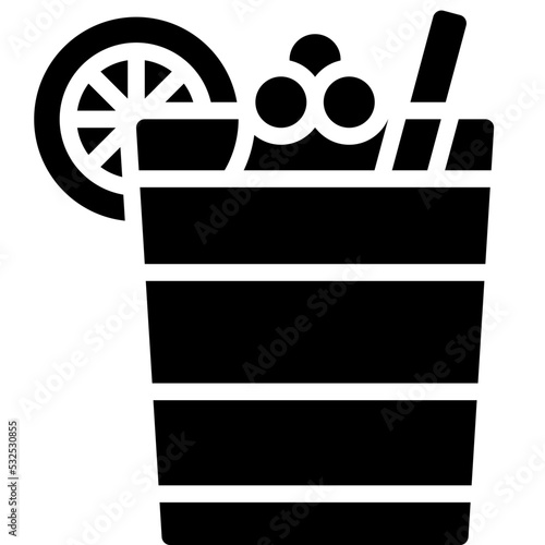 Bramble Cocktail icon, Alcoholic mixed drink vector