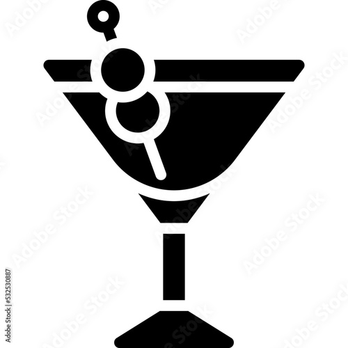 Dry Martini Cocktail icon, Alcoholic mixed drink vector