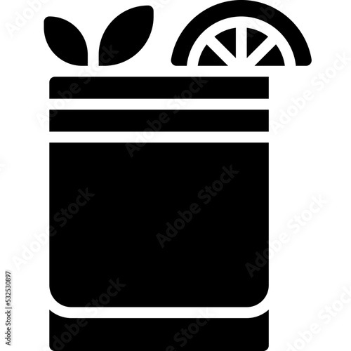 Gin fizz Cocktail icon, Alcoholic mixed drink vector